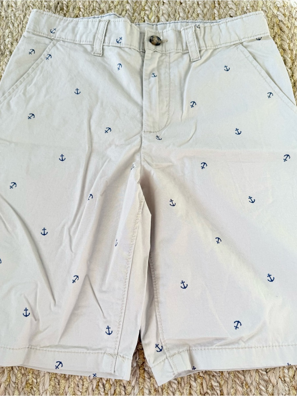 Carter’s Kids Boys Khaki Adjustable Waist Nautical Shorts Size 12 Super Cute